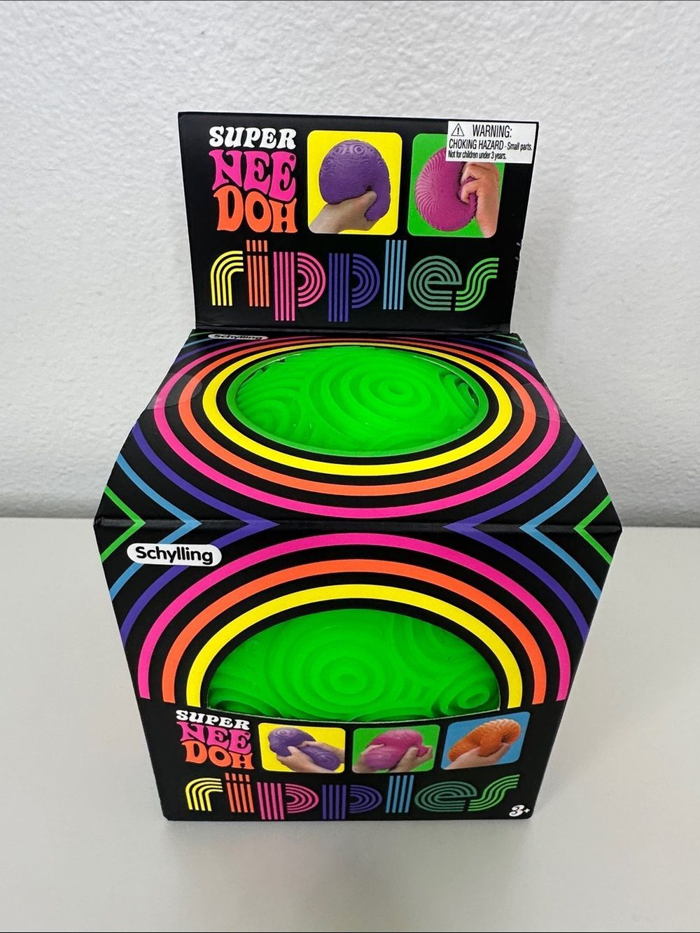 Super NeeDoh RIPPLES - Green Swirly Wavy Squishy Squeeze Fidget by Schylling